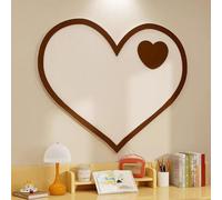 Heart Shaped Felt Board for Wall Background, Decorative Self Adhesive Bulletin Board Pin Board, Foldable Removable Vision Display Panel for Photos Memos Messages (Brown)