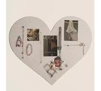 Heart Shaped Felt Bulletin Board for Wall,Self Adhesive Wall Decoration Memo Photo Display Panel Cork Board Alternative for Home School (Light Camel,60x80cm)