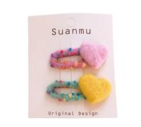 Heart Shaped Felt Clips for Infant Girls Multiple Color Hair Tie Soft Safe Lightweight Portable Accessories Children Clips