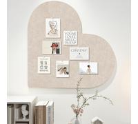 Heart-Shaped Felt Letter Board,Felt Memo Bulletin Panels,Wall Mounted Cork Board for Office Classroom Memory for Jewelry Organizer Wedding Decor (Light Camel)