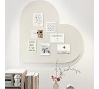 Heart-Shaped Felt Letter Board,Felt Memo Bulletin Panels,Wall Mounted Cork Board for Office Classroom Memory for Jewelry Organizer Wedding Decor (White)