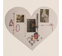 Heart Shaped Felt Pin Board for Photo Display & Memo Organizer, 50x60cm/20x24in Decorative Wall Panel Corkboard Alternative, Foldable Self Adhesive Bulletin Board (Light Camel)