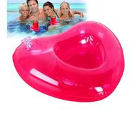 Heart-Shaped Floating Drink Tray - Portable Inflatable Beverage Holder, Pool & River Party Supplies, Waterproof Spa Caddy | Summer Water Activity Important for Hot Tubs & Lakes