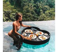 Heart Shaped Floating Pool Tray,Rattan Woven Floating Serving Tray Table and Bar for Pool,Swimming Pool Floats for Adults for Food Hot Tub Breakfast on The Water