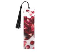 Heart Shaped Floral Petals Printed Metal Bookmarks M - Black Lightweight Aluminium Book Marker for Books, Journals & Gifts, Ideal Book Lovers, Holiday Decor & Crafts