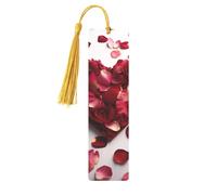 Heart Shaped Floral Petals Printed Metal Bookmarks M - Gold Lightweight Aluminium Book Marker for Books, Journals & Gifts, Ideal Book Lovers, Holiday Decor & Crafts