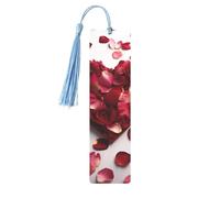 Heart Shaped Floral Petals Printed Metal Bookmarks M - Sky Blue Lightweight Aluminium Book Marker for Books, Journals & Gifts, Ideal Book Lovers, Holiday Decor & Crafts