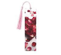 Heart Shaped Floral Petals Printed Metal Bookmarks S - Pink Lightweight Aluminium Book Marker for Books, Journals & Gifts, Ideal Book Lovers, Holiday Decor & Crafts