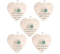 Heart-shaped friendship ornament: 8x8cm acrylic creative pendant, handmade single illustrations, white printed piece with strap | Travel ready decor for