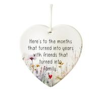 Heart Shaped Friendship Ornament Christmas Tree Hanging Ornaments Keepsake Friendship Gifts for Christmas Tree Decorations Xmas Anniversary Graduation Gifts Home Decor for Best Friends (Heart-L)