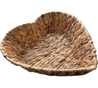 Heart-Shaped Gift Basket Valentine's & Easter - Natural Water Hyacinth Wicker Hamper (30×30×10 cm) - Rustic Heart Bowl for Romantic Gifts, Easter Treats, Wedding & Personalised Presents