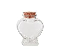 Heart Shaped Glass Bottle With Cork Stopper Decorative Glass Bottles with Cork Lid Mini Message Wish Bottle Honeymoon Sand Keepsake Jar Gifts for DIY Crafts Wedding Decoration Party Supplies