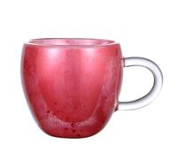 Heart Shaped Glass Mug, Insulated Glass Coffee Mug, Heart Shape Heat Resistant Insulated Glass Mug, Art Glass Cup for Coffee, Cappuccino, Tea, Latte