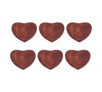 Heart Shaped Guitar Pick, Wooden Guitar Pick Set, 6PCS Smooth Surface Guitar Accessories with Grooved Design, Solid Wood Musical Instrument Picks for Guitarist and Music Lovers