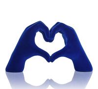 Heart shaped hand carved decorative aesthetics, blue heart shaped bookshelf decor, office coffee table entryway desktop decor, birthday gifts for sisters, moms, teenage girls and valentine's day.