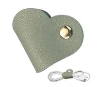 Heart Shaped Headphone Case - 12cm PU Leather Cute Earphone Organizer, Portable Cable Holder, Charging Storage Pouch | Gift Travel for Birthday Holiday Christmas Celebrations