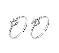 Heart Shaped Heart 2 Pieces Peach Notation Ring Knotted Style Ring and Knotted Personalised Gift American European Rings O Rings Mechanical Keyboard, one size, Copper, No Gemstone