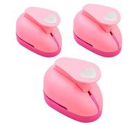Heart Shaped Hole Punch - 3pc Pink Embossing Tool Small Medium Large Puncher Combo Set For Scrapbooking | Safe Smooth Gadget For Kids Adults Crafting Card-Making Home Holiday Activity Creative Gift