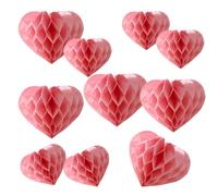 Heart Shaped Honeycomb Balls Party Decorations 10 Pieces 6" 8" Tissue Paper Pom Poms Flower Balls for Birthday Wedding Party Baby Shower Nursery Wall Decor (10pcs Light Pink)