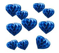 Heart Shaped Honeycomb Balls Party Decorations 10 Pieces 6" 8" Tissue Paper Pom Poms Flower Balls for Birthday Wedding Party Baby Shower Nursery Wall Decor (10pcs Royal Blue)