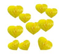 Heart Shaped Honeycomb Balls Party Decorations 10 Pieces 6" 8" Tissue Paper Pom Poms Flower Balls for Birthday Wedding Party Baby Shower Nursery Wall Decor (10pcs Yellow)