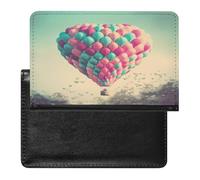 Heart Shaped Hot Air Balloon Passport Cover Protector Rfid Blocking Passport Holder Id Card Holder Secure Travel Wallet Organizer for Passport Tickets Credit Cards, style, One Size