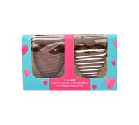Heart Shaped Hot Chocolate Bombe Twin Pack with Marshmallows Milk Chocolate Gift for Sharing or Treats