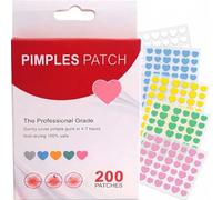 Heart-Shaped Hydrocolloid Pimple Patches for Spot - Ultra-Thin Invisible Dots Absorb Excess Oil, Strong Adhesion for All-Day & Overnight Wear, 200-Piece Set in Multiple Colours (Heart)