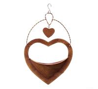 Heart Shaped Iron Flower Basket Hanging for Indoor Outdoor Garden Decor Rust Resistant Metal Plant Pot with Hook Bird Feeder(B style)