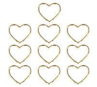 Heart Shaped Iron Keychain Accessories, DIY Key Rings with Elegant Glossy Finish, Simple Firm Exquisite Modeling for Bag Pendant Waist Charm Craft Kit, 10 Pcs Pack (imitation gold)