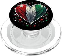 Heart-Shaped Italian Banner Fan Italy Flag Retro Art PopSockets PopGrip for MagSafe