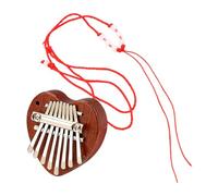 Heart Shaped Kalimba 8 Keys Finger Piano for Beginners | Mini Compact Wood and Metal Build, Portable Design, Delicate Workmanship, Adult Use
