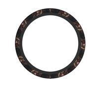 Heart Shaped Key Printed Steering Wheel Cover Elastic Stretch Car Wheel Wrap Breathable Non-Slip Steering Wheel Protector for Car Truck SUV