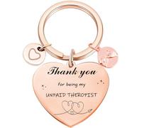 Heart-Shaped Keychain with 'Thank You for Being My Unpaid Therapist' Message, Rose Gold Key Chain Gift, Birthday Gift, for Best Friend, Bestie, Sister
