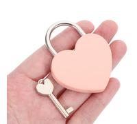 Heart Shaped Keyed Padlock for Suitcases and Travel Bags Pink