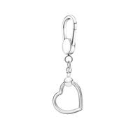 Heart Shaped Keyring Charm Carrier Pendant 925 Silver Compatible with Pandora Charms, Silver Chain Bracelet, Trollbeads, Chamilia and Biagi.…