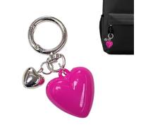 Heart shaped keyring, cute heart shaped keyring, love key ring, pendant key ring, couple keyring, cute keyring, assorted heart pendant key ring for bag, Hot Pink, Se référer au descriptif