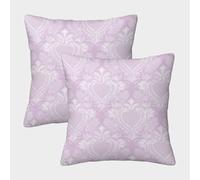 Heart-shaped Lace-Vintage Romantic Pattern Pillow Covers 2 Pack Cozy Pillowcases Art Cushion Cover with Zipper Decorative Sofa for Living Room Bedroom 50x50cm