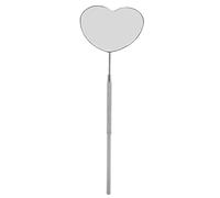 Heart Shaped Lash Mirror Professional Portable Stainless Steel Makeup Eyelash Mirror for Lash Extension (Silver)