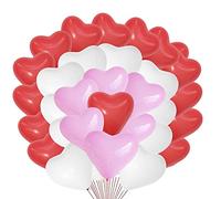 Heart Shaped Latex Balloons 12inch Red White Pink Balloon Combo Pack for Valentine's Day Wedding Anniversary Birthday Decoration Party Supplies 30pc