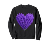 Heart Shaped Lavender Bouquet Botanical Purple Flower Sweatshirt