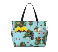 Heart Shaped Leaves Printed High-Capacity Beach Travel Bag to Meet All Your Travel Needs