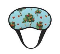 Heart Shaped Leaves Printed Sleep Black Edge Eye Mask, with Good Shading Effect, is an Ideal Choice for Travel, Meditation, Etc
