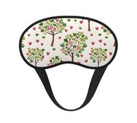 Heart Shaped Leaves Printed Sleep Black Edge Eye Mask, with Good Shading Effect, is an Ideal Choice for Travel, Meditation, Etc