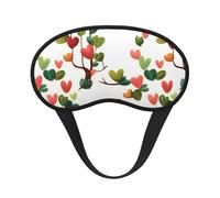 Heart Shaped Leaves Printed Sleep Black Edge Eye Mask, with Good Shading Effect, is an Ideal Choice for Travel, Meditation, Etc
