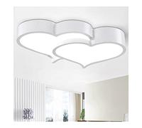 Heart Shaped Led Light Semi Flush Mount Lamp Close to Ceiling Chandelier for Boy‘S Girl‘S ‘S Bedroom Kindergarten Living Room/White/56 * 36Cm 36W