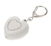 Heart Shaped LED Personal Alarm White Plastic Keychain