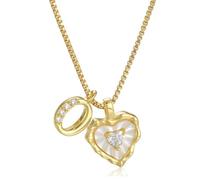 Heart Shaped Letters Micro Pave Chain Necklace, 18K Gold Plated Initial Pendant Personalized A-Z 26 Alphabet Charm Choker Necklaces Heart Inlaid Jewelry Gifts for Women (O)