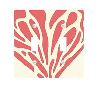 Heart Shaped Light Switch Cover Plate, Coral Peach Love Design for Wall Decor, Thermoplastic Standard Size, Great for Valentine's Day and Home Accents Double Toggle