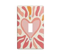 Heart Shaped Light Switch Cover Plate, Warm Tones for Home Decor, Ideal for Valentine's Day, Bohemian Style, Thermoplastic Wall Plate, Standard Size Single Toggle